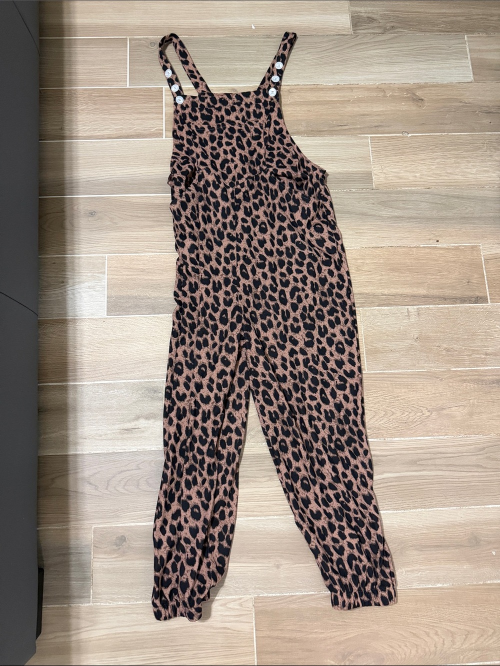 HALARA Leopard Print Jumpsuit in Brown and Black